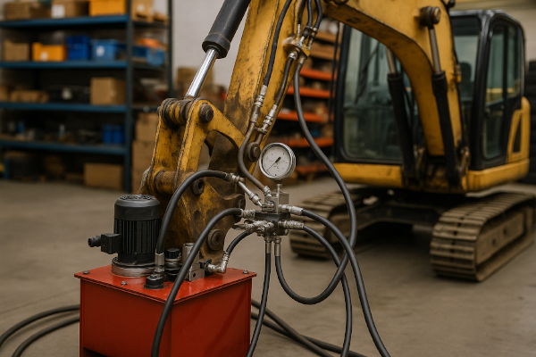 قبل از خرید بیل مکانیکی کارکرده، حتماً این ۷ مورد را بررسی کنید Hydraulic system testing