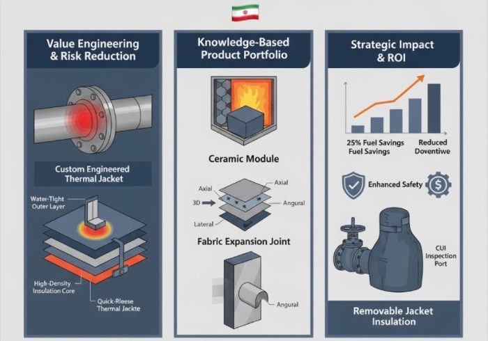🧱🔥 انقلاب مدیریت حرارت در صنعت ایران: چگونه راهکارهای نوین نسوز (از مدول‌های سرامیکی تا ژاکت‌های حرارتی) عمر و راندمان تجهیزات صنعتی را متحول می‌سازند؟